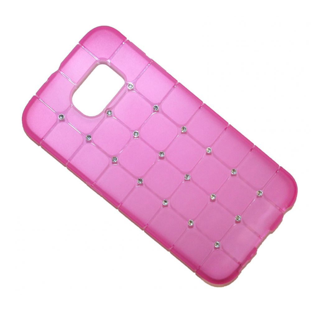 OEM Protector for Samsung S6 Edge, With crystals, Silicone, Pink - 51344 